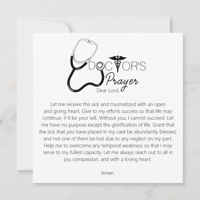 Carte Prière des Médecins (Devant)