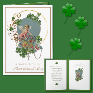 Carte Prière du rosaire de l'ange du trèfle de Saint Pat