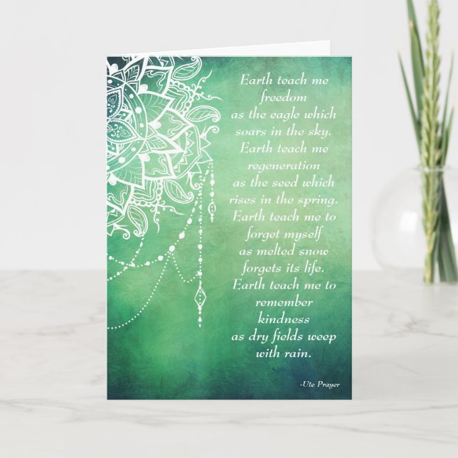 Carte Prière indienne pour la Terre (Devant)