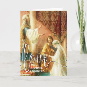 Carte Prière Mariage catholique Couche d'amour blanc