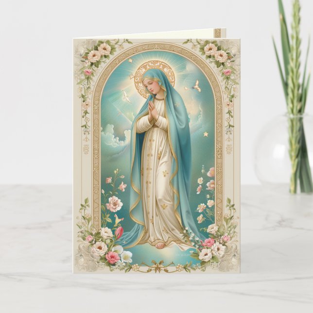 Carte Prière Memorare de la Mère Religieuse Catholique M (Devant)