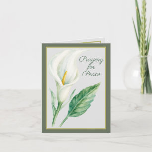 Carte Prière pour la Paix Encouragement au Lys Calla B
