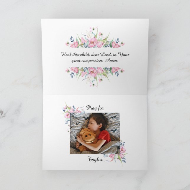 Carte Prière pour les enfants atteints de cancer (Intérieur)