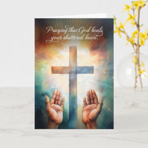 Carte Prière pour un coeur brisé Ouvert les mains à Dieu