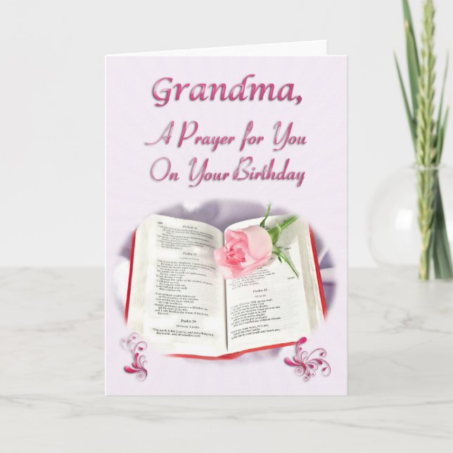 Carte Prière pour une grand-mère à son anniversaire (Devant)