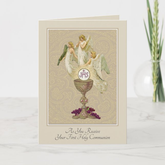 Carte Prière traditionnelle catholique de la première co (Devant)