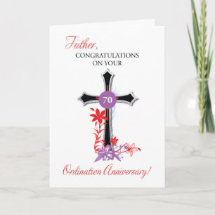 Carte Priest 70ème anniversaire de l'ordination Croix no