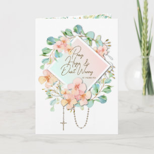 Carte Priez l'espoir ne vous inquiétez pas Padre Pio