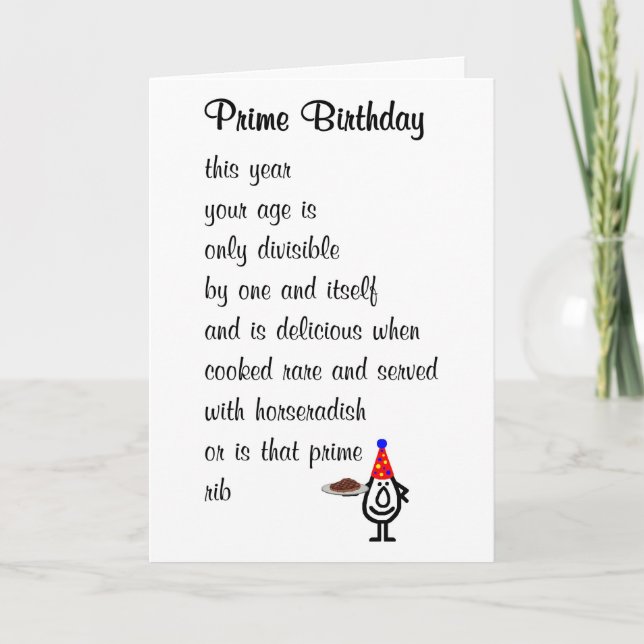Carte Prime Birthday A Funny Happy Birthday Poem (Devant)