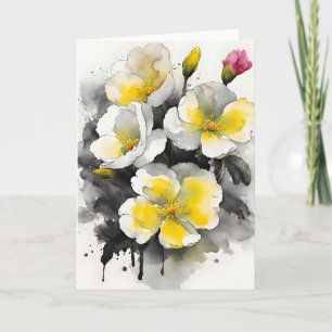 Carte Primevère - Fleurs à l'aquarelle