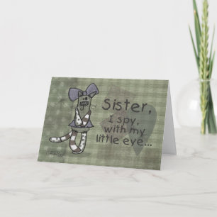 Carte Primitive Kitty Famille spécifique Anniversaire
