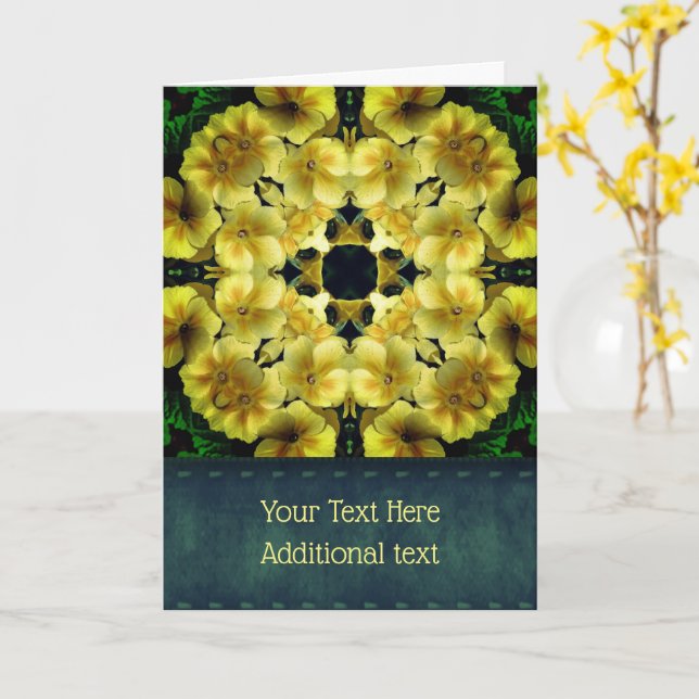 Carte Primrose Abstrait Flower Art personnalisable (Fleur jaune)