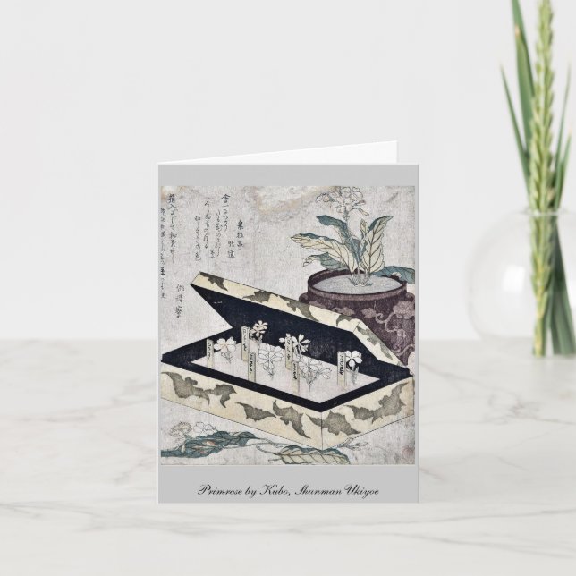 Carte Primrose par Kubo, Shunman Ukiyoe (Devant)