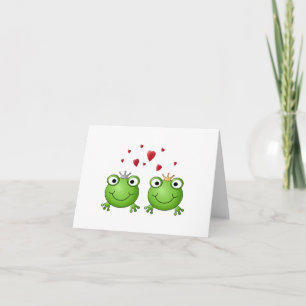 Carte Prince Frog et Prince Frog Princess, with heart.