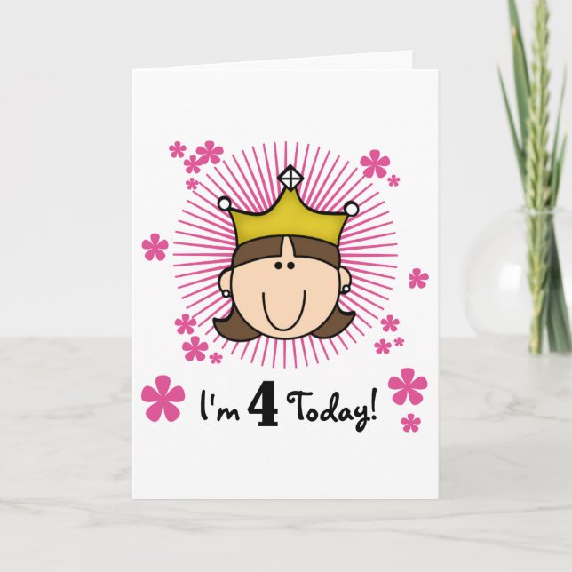 Carte Princess 4th Birthday Tshirts et cadeaux (Devant)