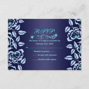 Carte Princess Blue Rose Sweet16 RSVP