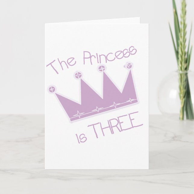 Carte Princess Crown 3e Anniversaire Tshirts et cadeaux (Devant)