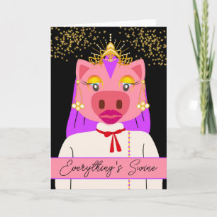 Carte Princess Pig Pourcentage Tout est Pun de porc