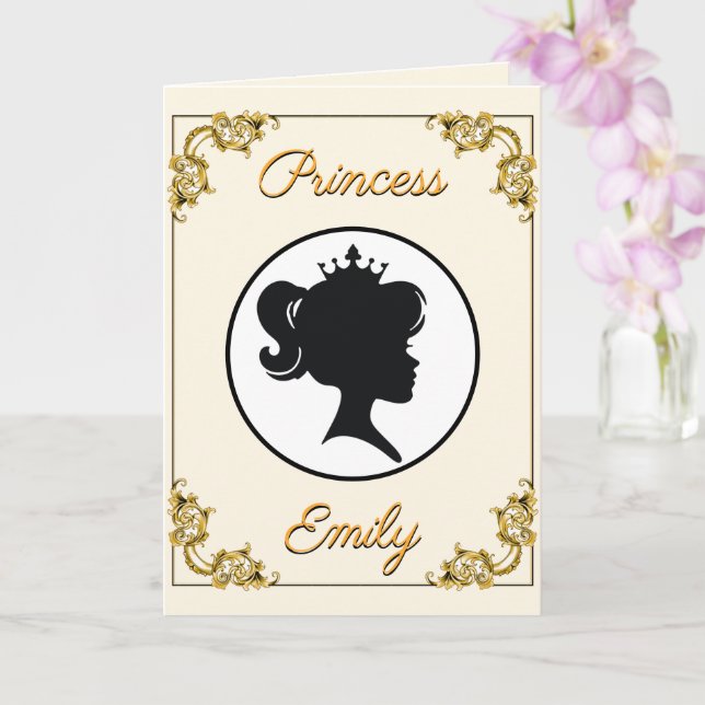 Carte Princesse Anniversaire Son Altesse Royale Nom et â (Orchidée)