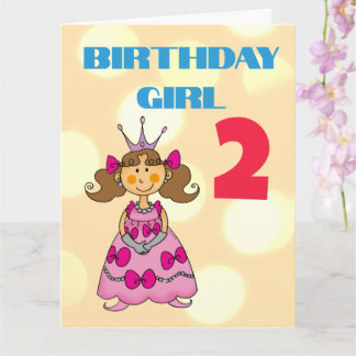 Carte Princesse aux cheveux bruns personnalisés pour un 