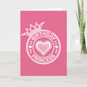 Carte Princesse d'Anniversaire -Blanc-
