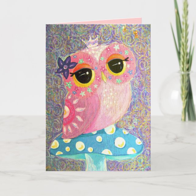 Carte Princesse féerique Card de hibou (Devant)