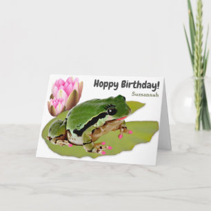 Carte Princesse grenouille drôle d'anniversaire lys d'ea
