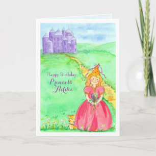 Carte Princesse Nom personnalisé Joyeux anniversaire