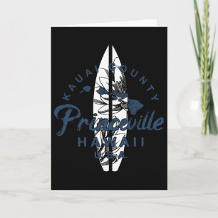 Carte Princeville Kauai Surf Hawaïen Vintage Hawaï