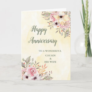 Carte Printemps Cousin et son anniversaire de femme