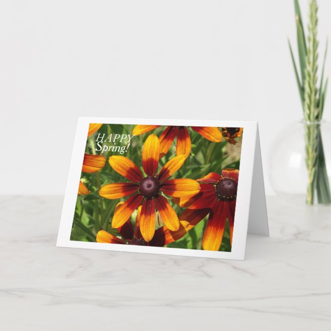 Carte printemps heureuse, enveloppes blanches incl (Devant)