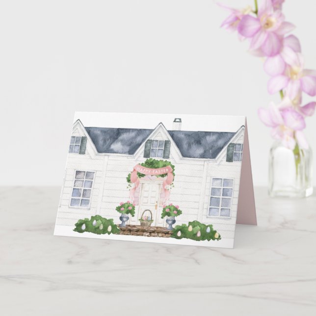 Carte Printemps | Joyeuses Pâques | Maison (Orchidée)