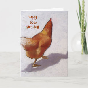Carte PRINTEMPS POULET : Joyeux 50e anniversaire!