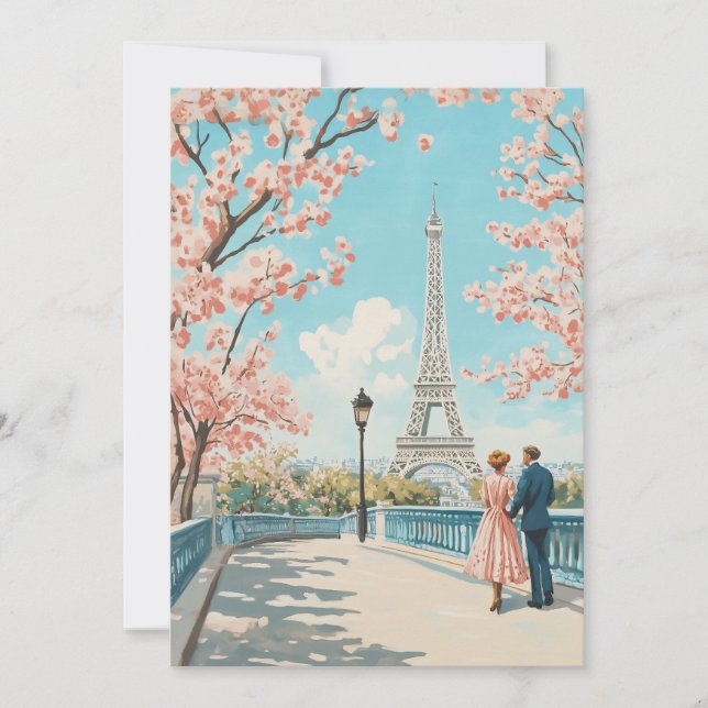 Carte Printemps romantique à Paris (Devant)