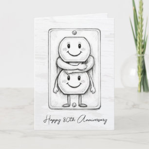Carte Prise électrique pour 80e anniversaire de mariage