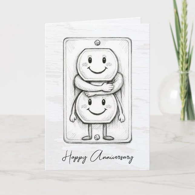 Carte Prise électrique pour anniversaire de mariage  (Devant)