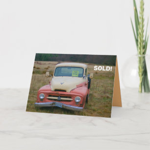 Carte Prise en charge vintage à vendre, bonne chance sal