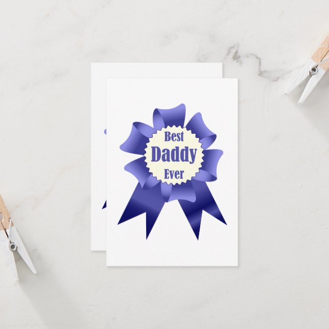 Carte Prix Best Daddy Ever pour le Père (Devant/Arrière en situation)