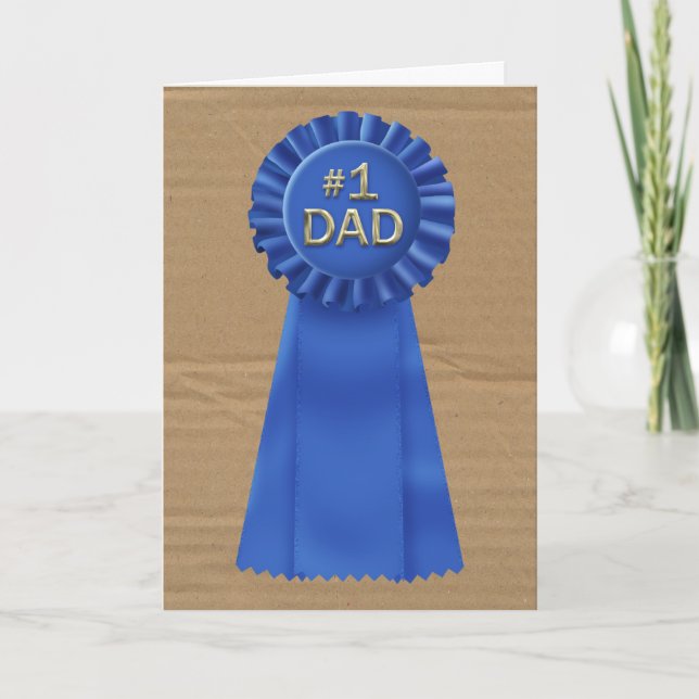 Carte Prix Blue Ribbon pour papa (Devant)