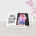 Carte Prix Friends Forever Photo Gray happy Birthday<br><div class="desc">Le meilleur moyen pour vous de prendre une décision sur le birthday est d'avoir le birthappy Birthday Especially. Easily add your own favorite photo of you both and personalise your greeting at the bottom and inside.</div>
