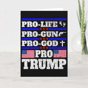Carte Pro Trump Pro Vie Pro Armes Pro Dieu Trump Drapeau