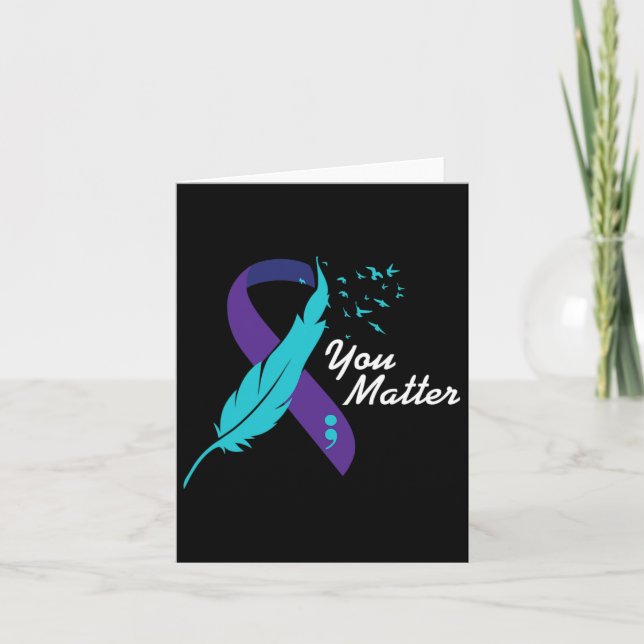 Carte Problème Ruban Suicide Sensibilisation Santé menta (Devant)