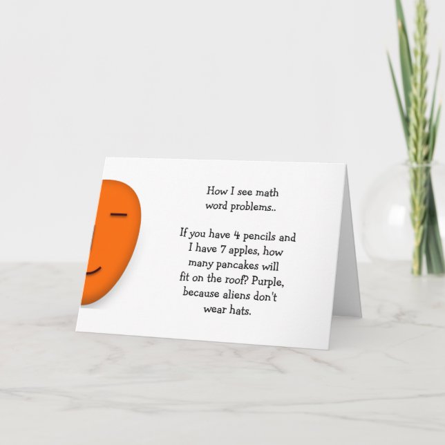 Carte Problèmes de mots mathématiques Blague de maths dr (Devant)