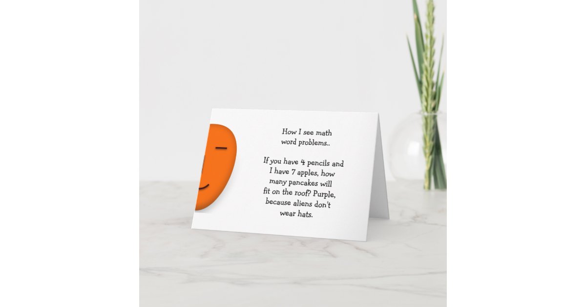Carte Problemes De Mots Mathematiques Citation Amusan Zazzle Fr Carte Problemes De Mots Mathematiques Citation Amusan Zazzle Fr