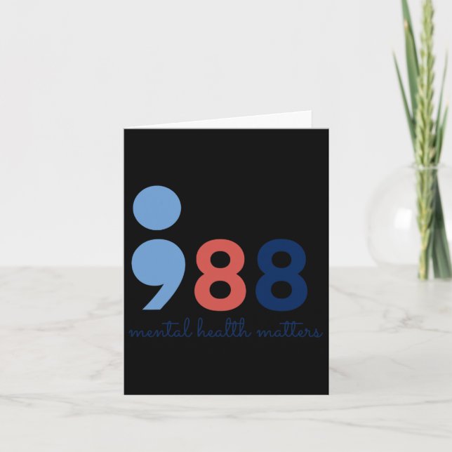 Carte Problèmes de santé Semicolon Suicide Hotline Preve (Devant)