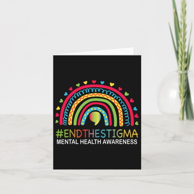 Carte Problèmes Finissent La Stigmatisation Rainbow Boho (Devant)