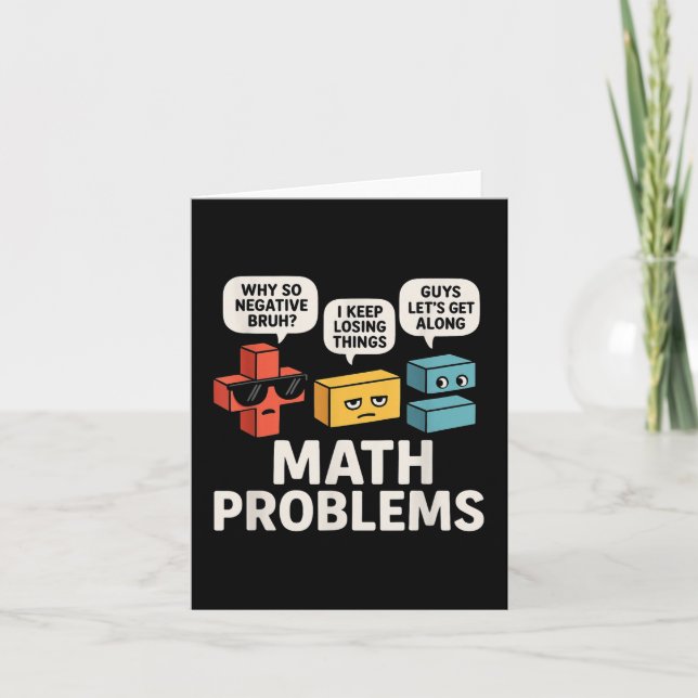 Carte Problèmes Mathématiques Symboles Drôle Enseignant  (Devant)