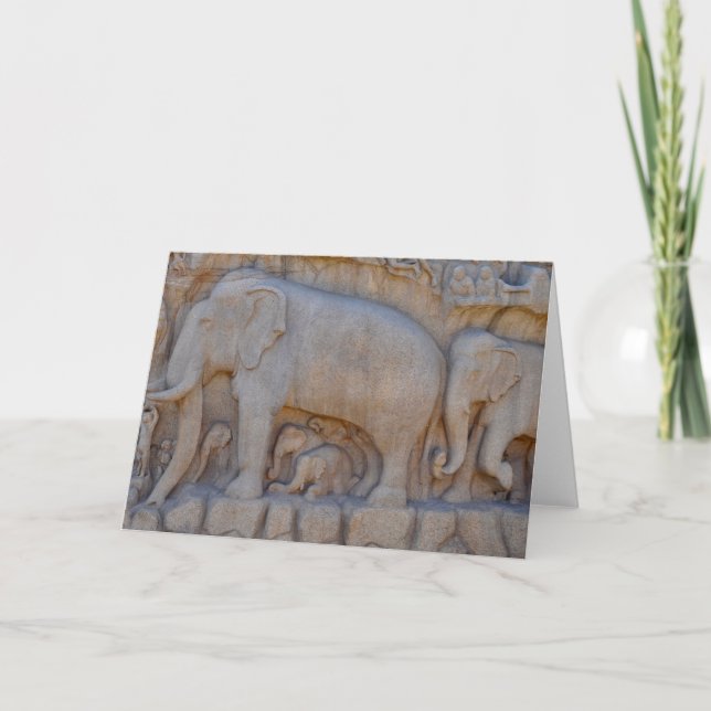 Carte Procession des éléphants, Inde du Sud (Devant)