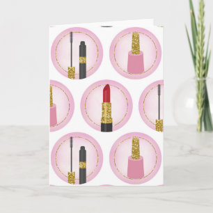 Carte Produits de Maquillage Cosmétiques Motif Cosmétolo