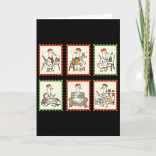 Carte Prof d'art de l'oie Silly Noël Timbre Peintre Ar